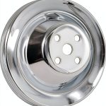 Chrome Water Pump Pulley Mr Gasket Double Groove-0