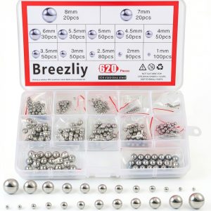 304 Stainless Steel Ball Bearing Kit 620pcs 12 Sizes by Breezliy-0
