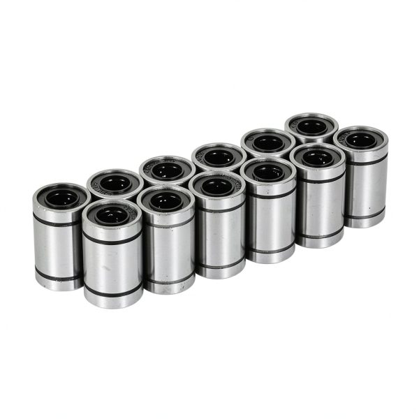 12 Pcs LM8UU Linear Ball Bearings, 8mm Bore Dia, 15mm OD, 24mm Length with Double Side Rubber Seal Great for CNC, 3D Printer-2