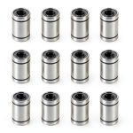 12 Pcs LM8UU Linear Ball Bearings, 8mm Bore Dia, 15mm OD, 24mm Length with Double Side Rubber Seal Great for CNC, 3D Printer-0