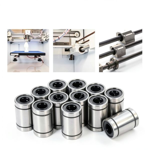 12 Pcs LM8UU Linear Ball Bearings, 8mm Bore Dia, 15mm OD, 24mm Length with Double Side Rubber Seal Great for CNC, 3D Printer-4
