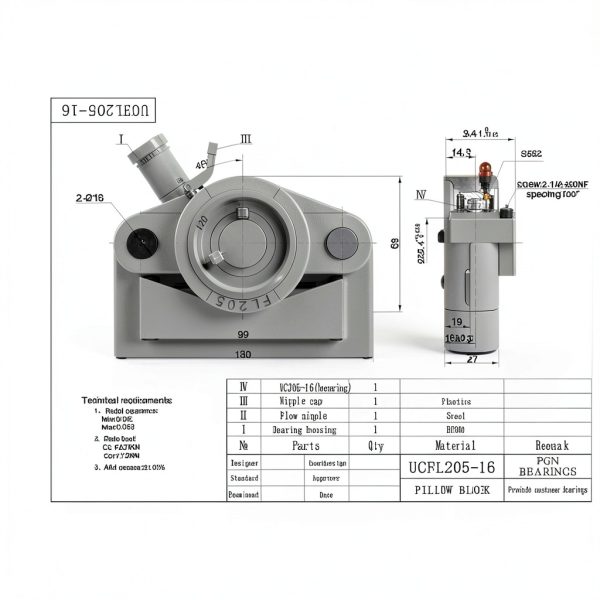 PGN UCFL205-16 Pillow Block Bearing Pack of 4 Steel Flange 1" Bore-1