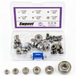 Swpeet Ball Bearings Kit 60pcs 6 Sizes Deep Groove Steel Shielded-0
